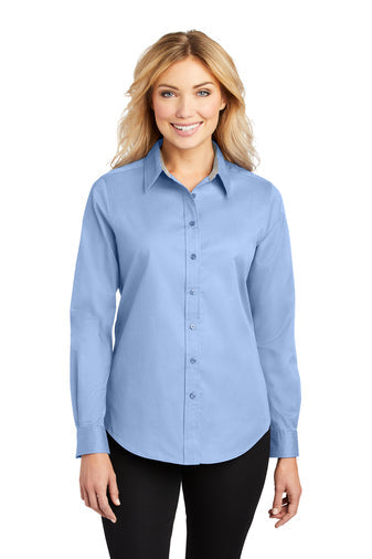 H4) L608 Port Authority Ladies Long Sleeve Easy Care Shirt - BLADECORE