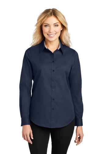 H4) L608 Port Authority Ladies Long Sleeve Easy Care Shirt - BLADECORE