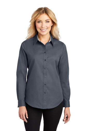 H4) L608 Port Authority Ladies Long Sleeve Easy Care Shirt - BLADECORE