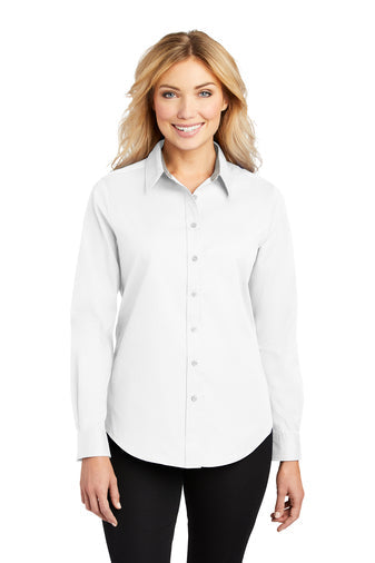 H4) L608 Port Authority Ladies Long Sleeve Easy Care Shirt - OILQUICK