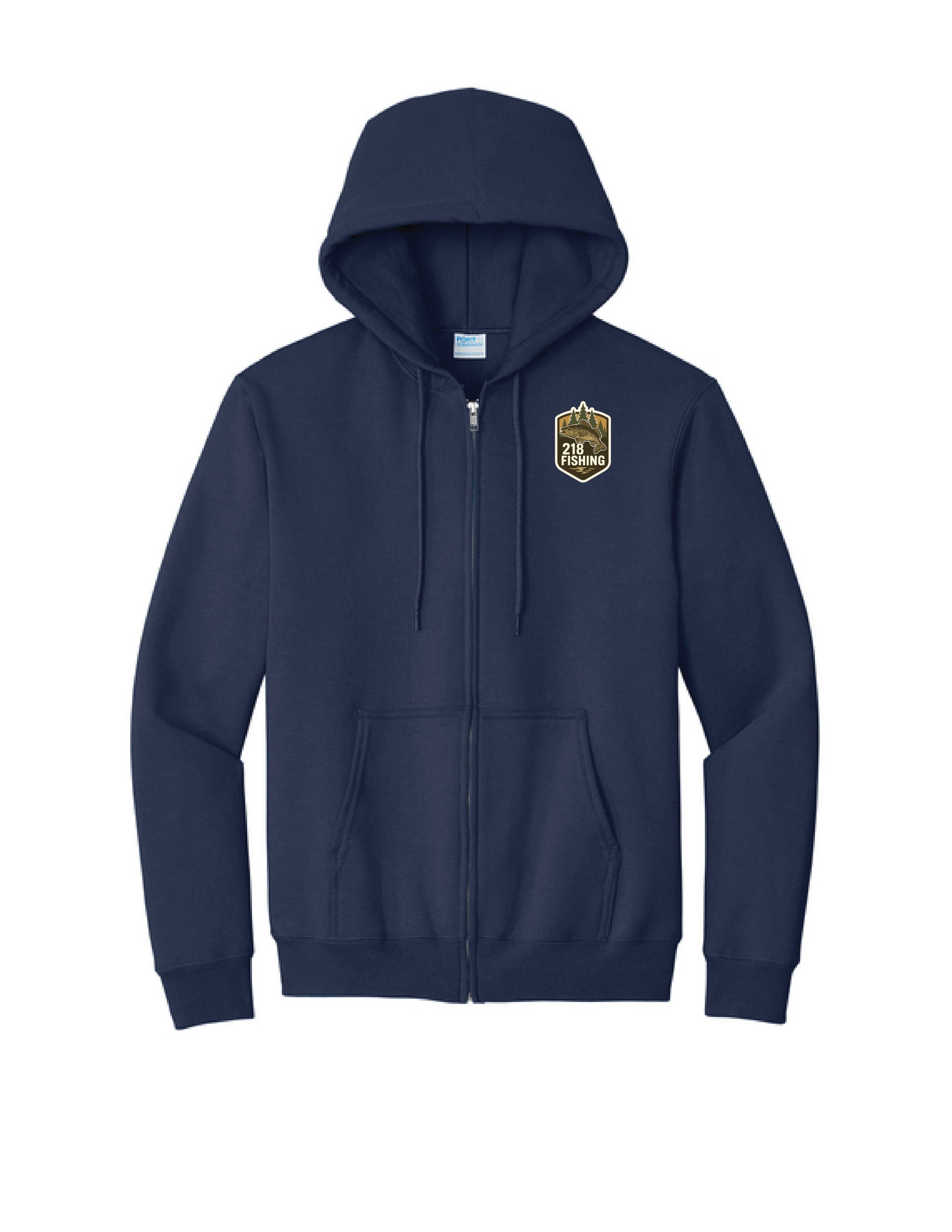 5 ) # PC90ZH PORT & CO UNISEX FULL ZIP HOODED SWEATSHIRT - 218