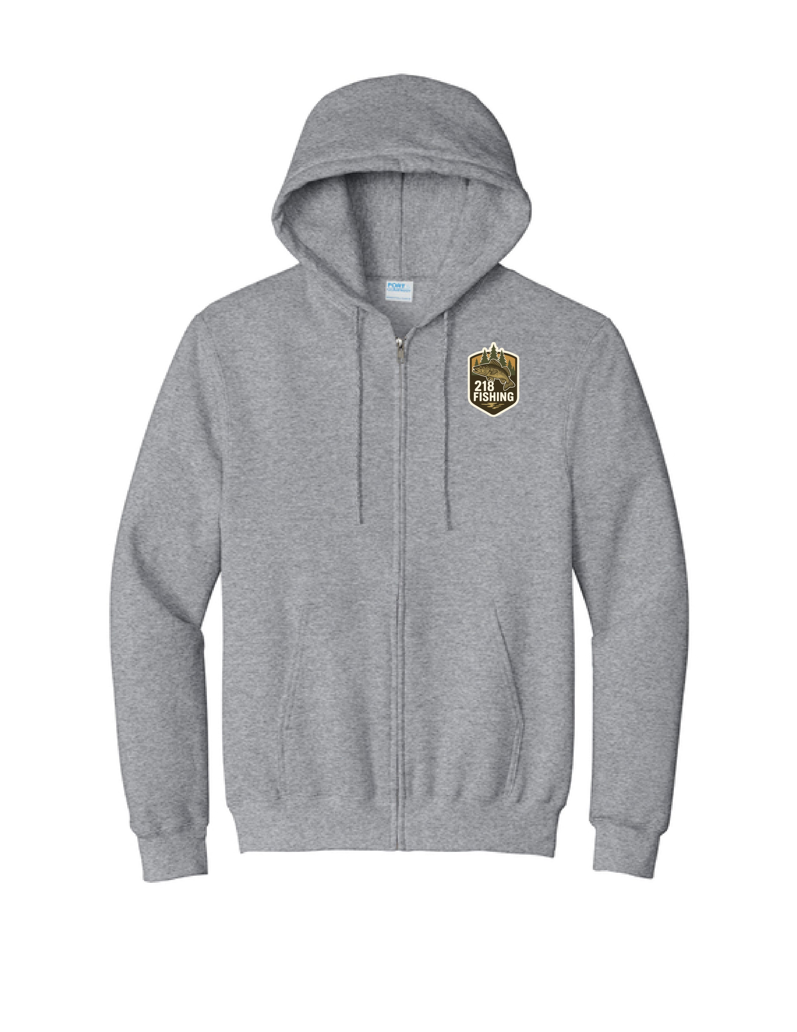 5 ) # PC90ZH PORT & CO UNISEX FULL ZIP HOODED SWEATSHIRT - 218
