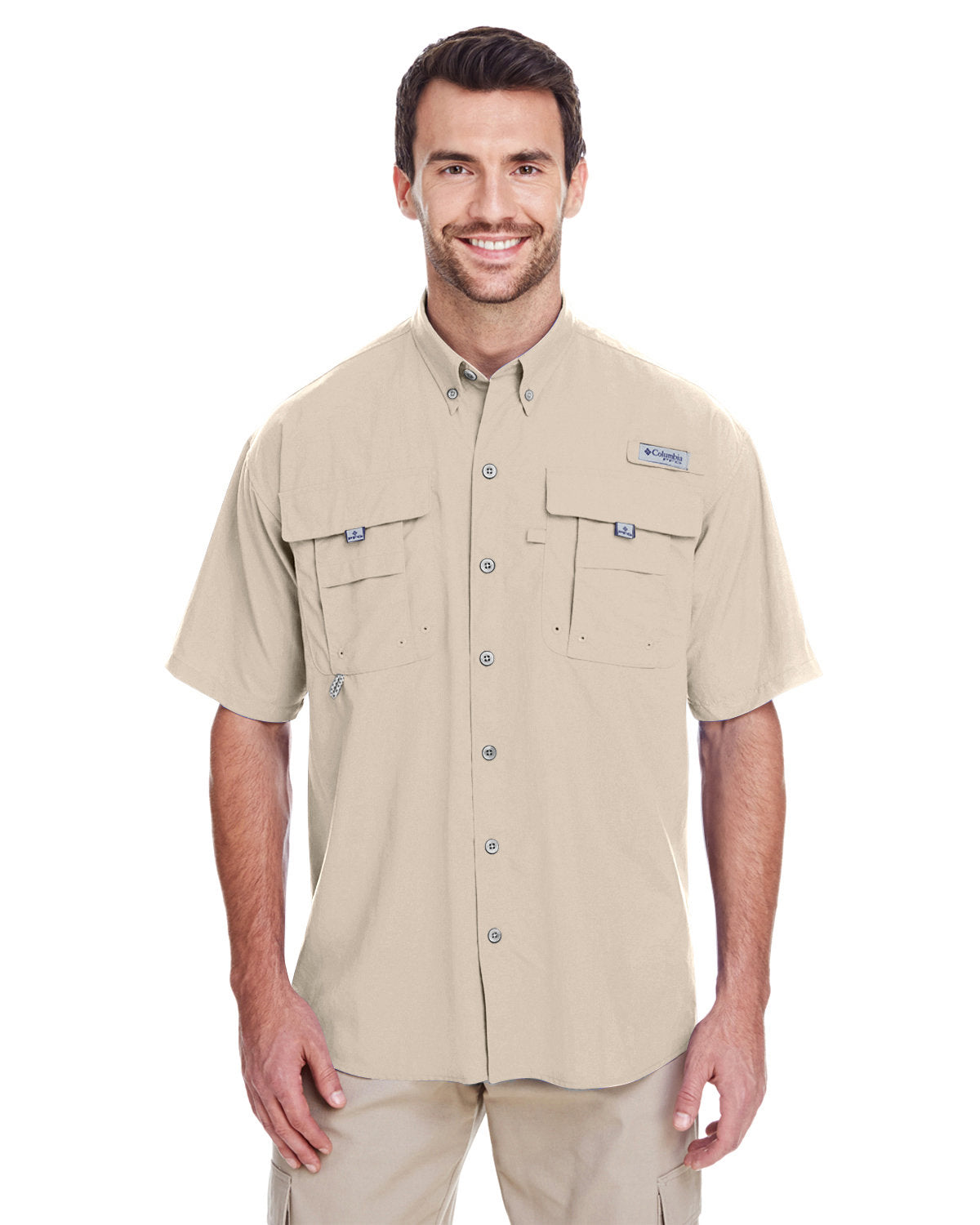 B1) 7047 Columbia Men's Bahama ll Short-Sleeve Shirt - BLADECORE