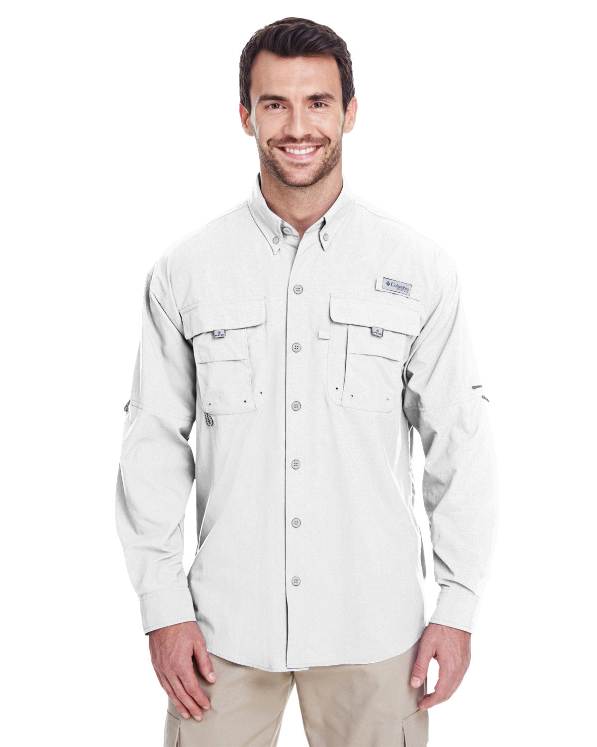 B2) 7048 Columbia Men's Bahama ll Long-Sleeve Shirt - OIL QUICK