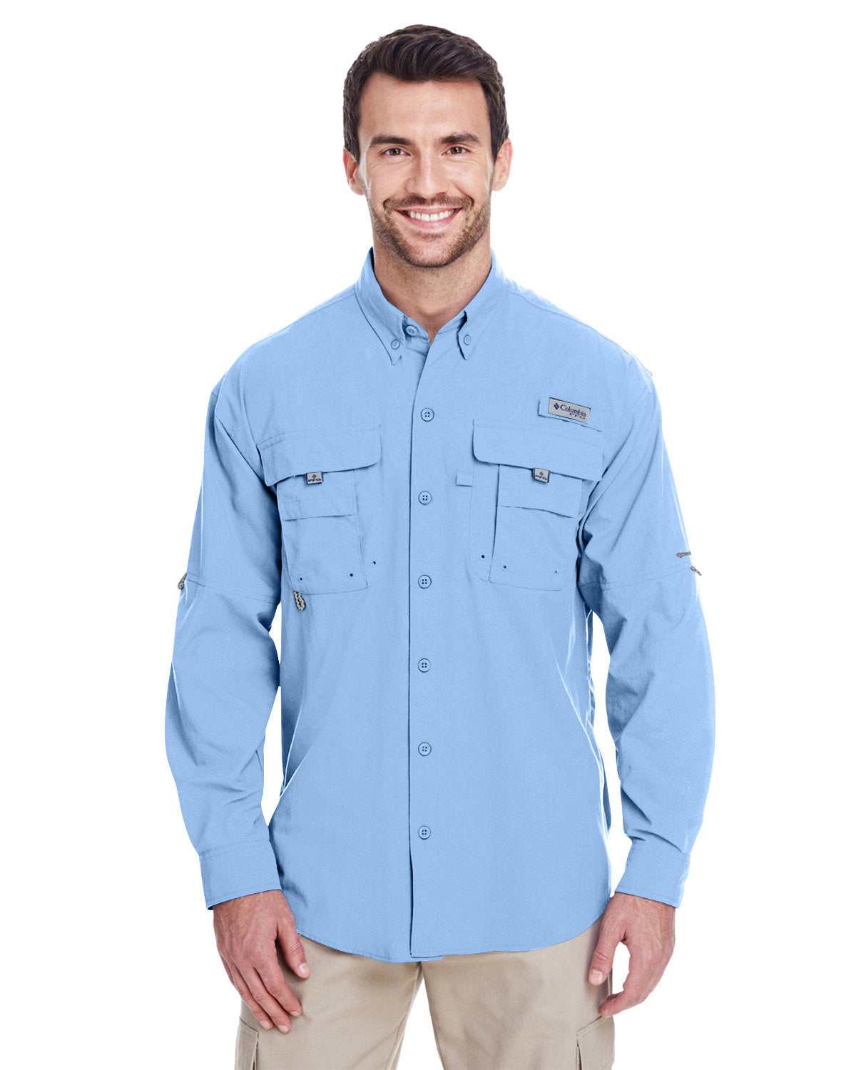 B2) 7048 Columbia Men's Bahama ll Long-Sleeve Shirt - BLADECORE