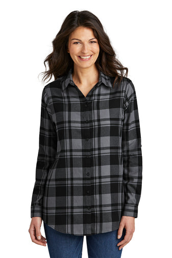H5) LW668 Port Authority Ladies Plaid Flannel Tunic - OILQUICK
