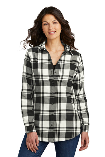 H5) LW668 Port Authority Ladies Plaid Flannel Tunic - EXODUS GLOBAL