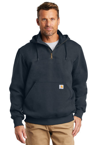 E4) CT100617 Carhartt Rain Defender Paxton Heavyweight Hooded Zip Mock Sweatshirt - BLADECORE