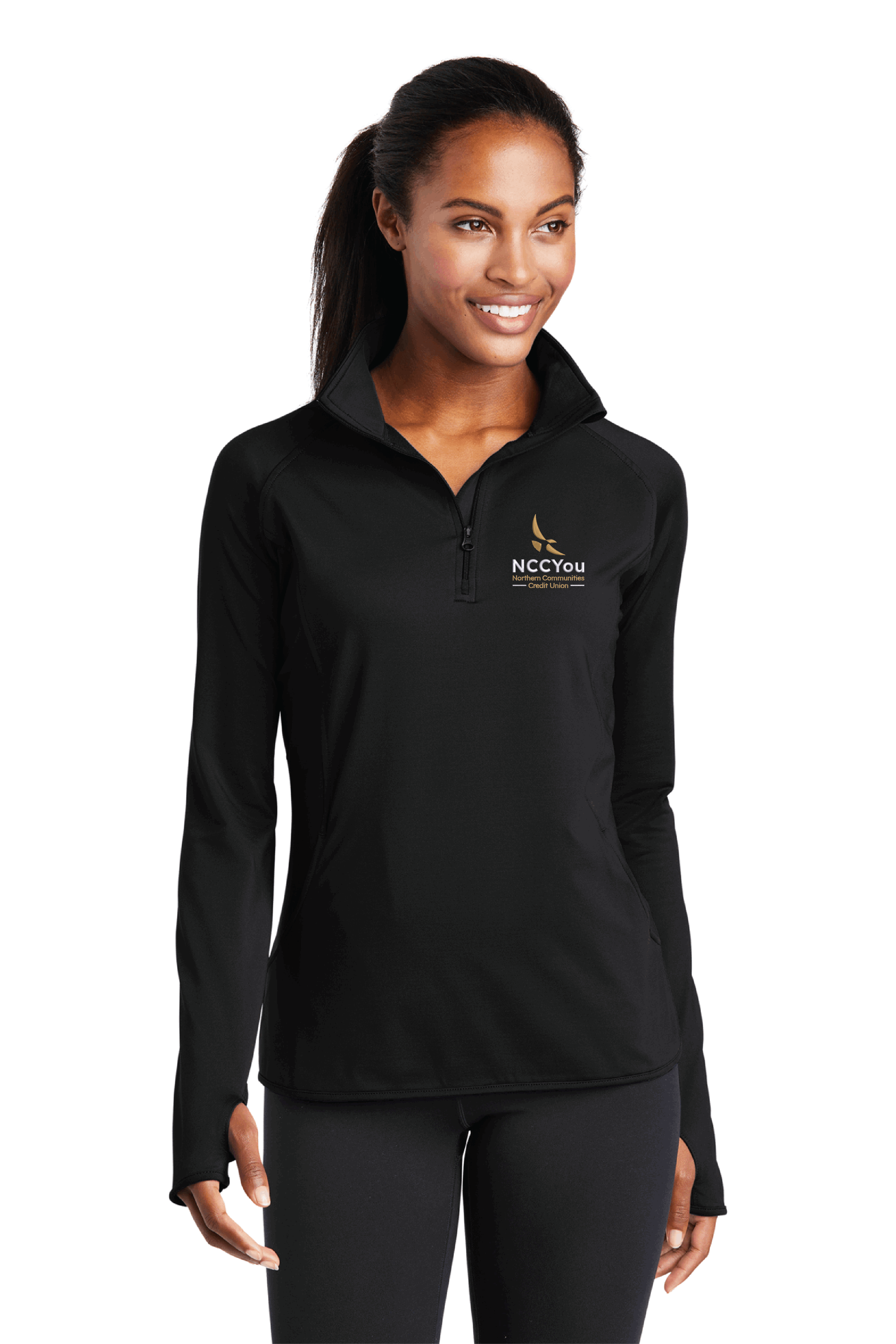 18) STYLE # LST850 LADIES 1/2 ZIP STRETCH PULLOVER - NCCU