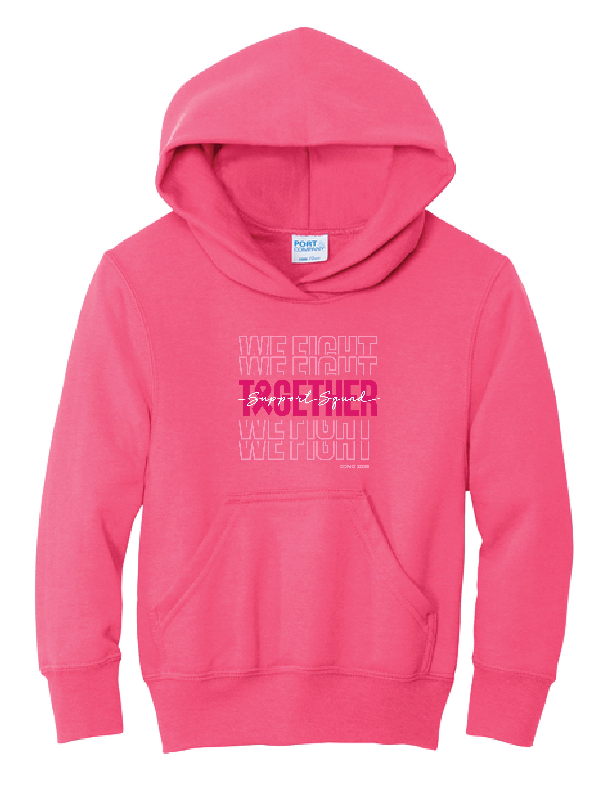 4) PC78YH  Port & Co® Youth Core Fleece Pullover Hooded Sweatshirt(Care)