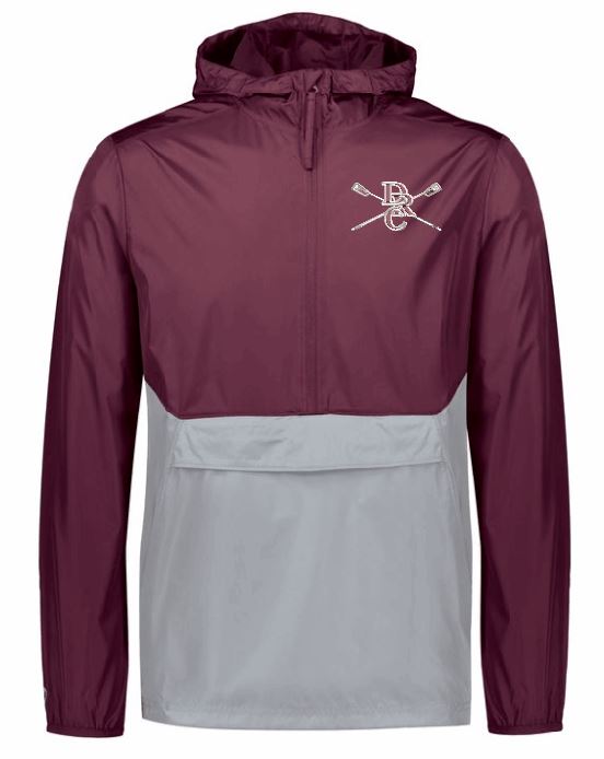 Holloway Packable Quarter-Zip Jacket - 229534, Maroon/ Athletic Grey