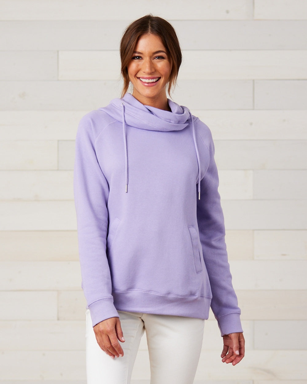 16) (D) STYLE # EZ329 ENZA LADIES FUNNEL NECK HOODED