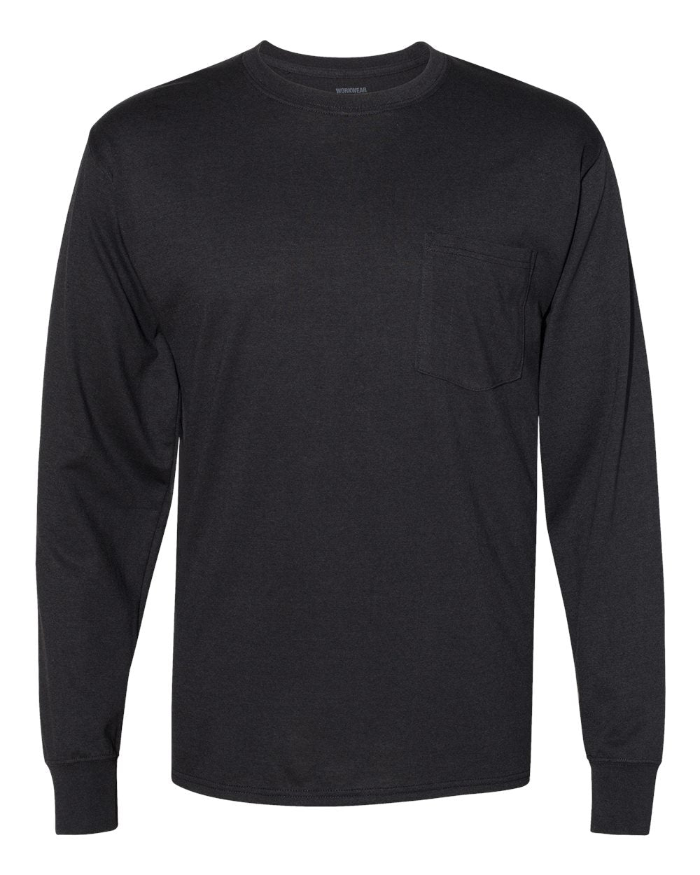 D4) W120 Hanes - Workwear Long Sleeve Pocket T-Shirt - EXODUS GLOBAL
