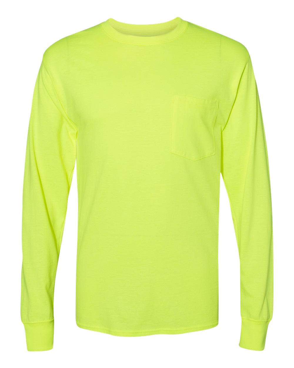 D4) W120 Hanes - Workwear Long Sleeve Pocket T-Shirt - OILQUICK