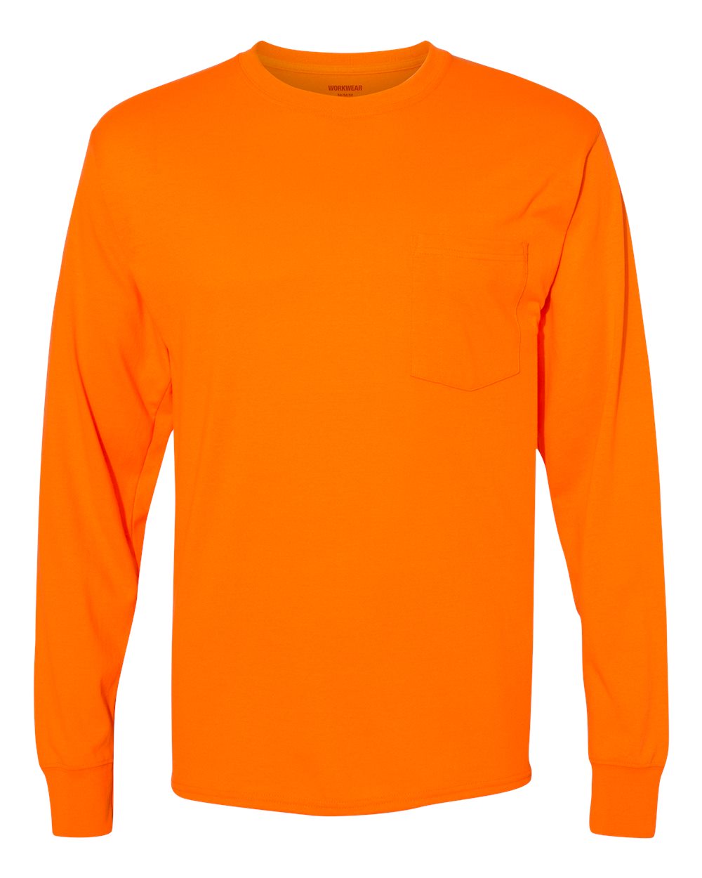 D4) W120 Hanes - Workwear Long Sleeve Pocket T-Shirt - ROCKZONE AMERICAS
