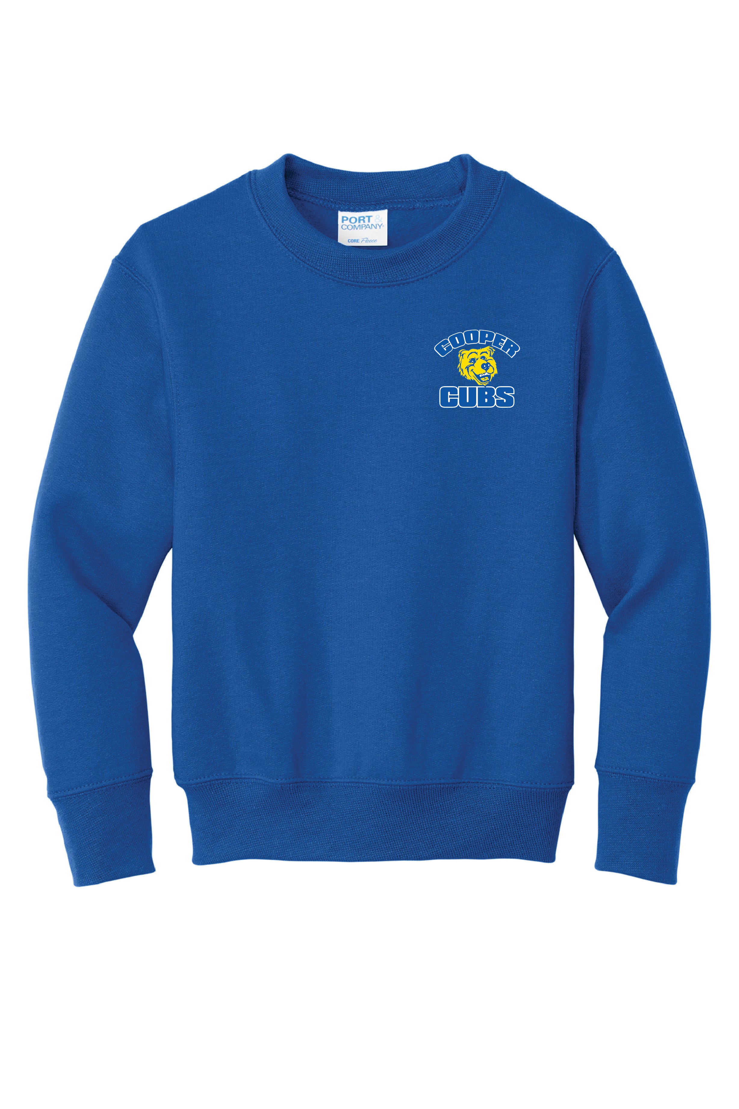 4B) PC78Y  Port & Co™ Youth Core Fleece Crewneck Sweatshirt (Cooper)