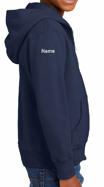6a) PC90YZH Port & Co™ Youth Core Fleece Full-Zip Hooded Sweatshirt - North Star
