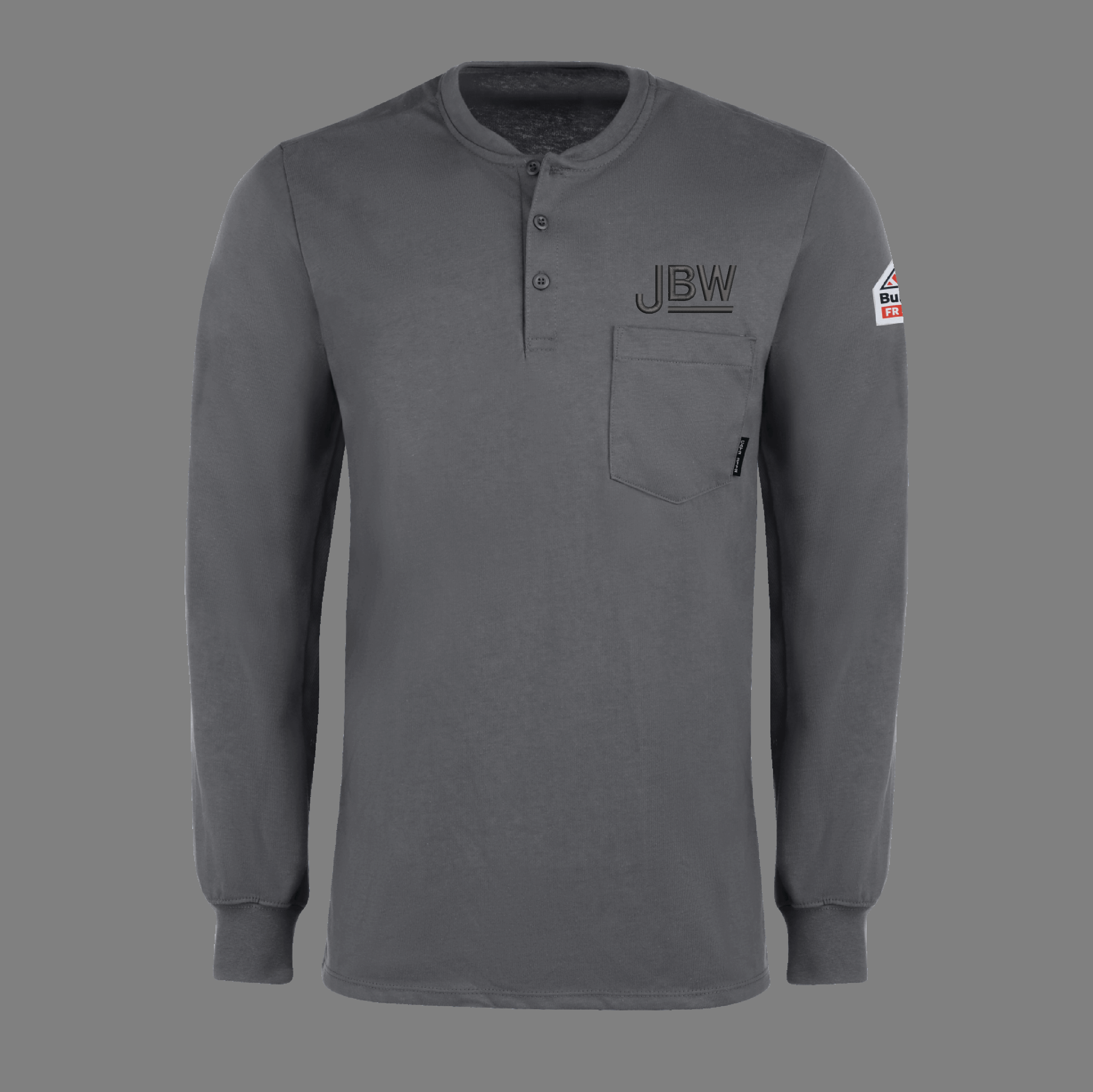 V) Bulwark Men's Long Sleeve Tagless Henley Shirt - SEL2 - JBW