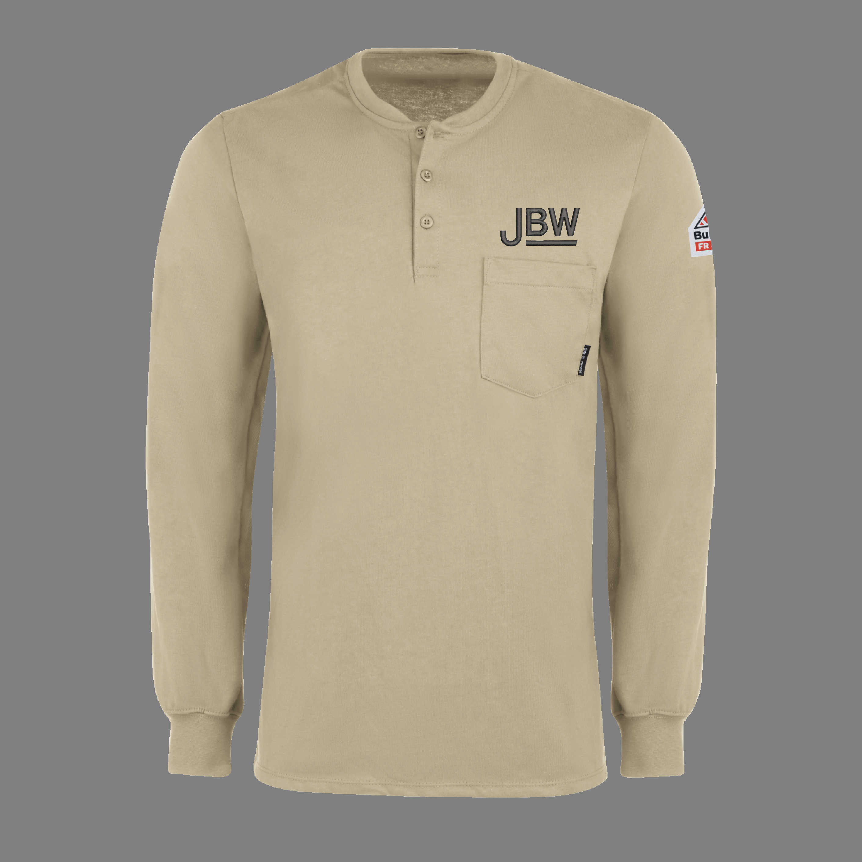 V) Bulwark Men's Long Sleeve Tagless Henley Shirt - SEL2 - JBW