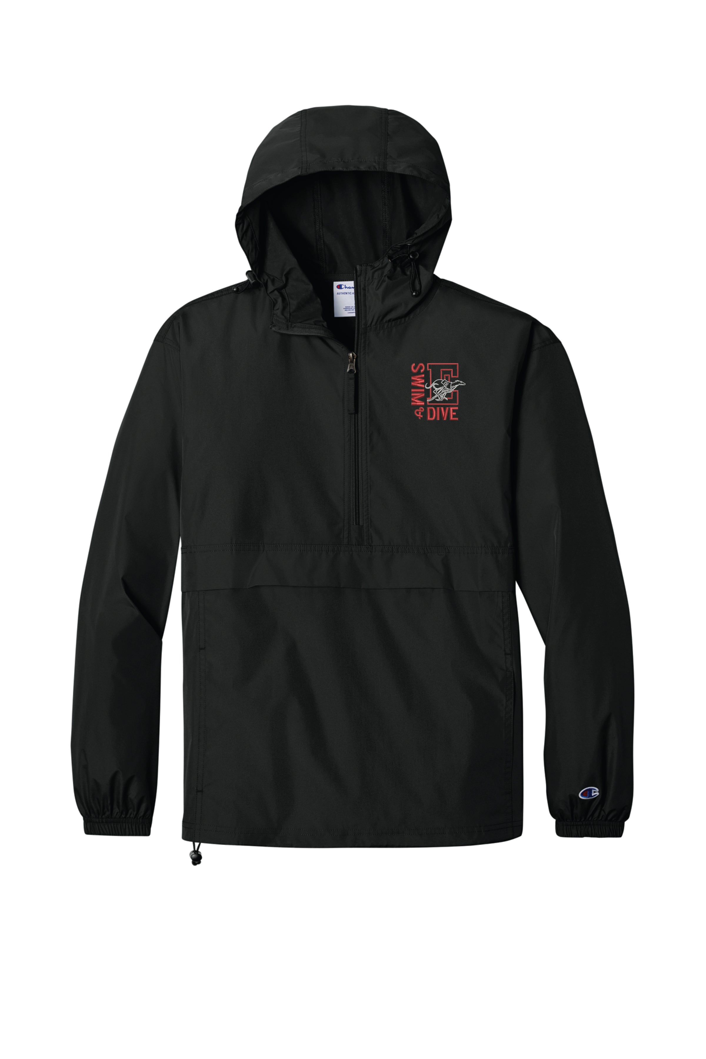 1) C0200 CHAMPION PACKABLE 1/4 ZIP HOODED JACKET - SWIM & DIVE