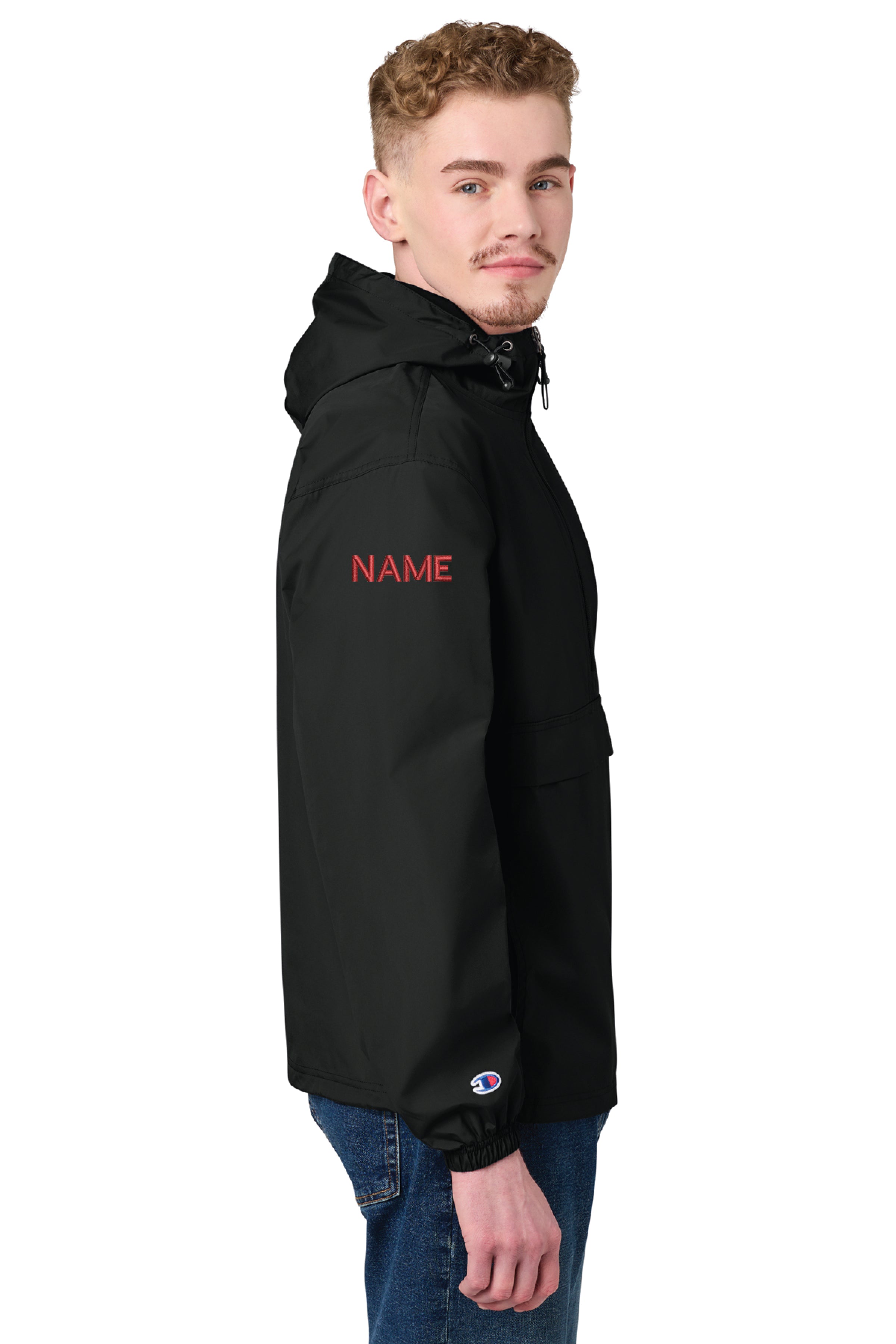 1) C0200 CHAMPION PACKABLE 1/4 ZIP HOODED JACKET - SWIM & DIVE