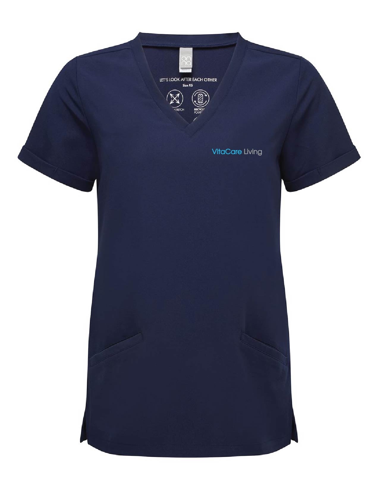 17 ) STYLE # NN310 WOMENS V-NECK SCRUB TOP / VITACARE