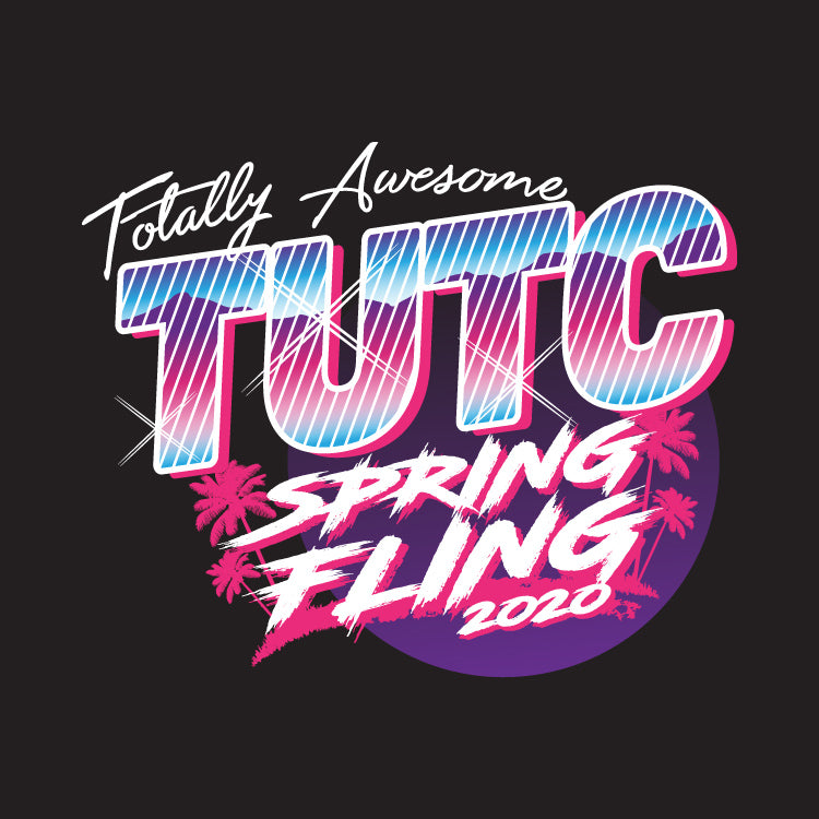 Graphic of Miami Vice styled design for TUTC Spring Fling 2000.