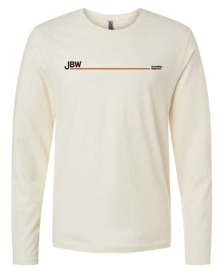 D) NEXT LEVEL #3601 UNISEX COTTON LONG SLEEVE SHIRT - JBW STRETCH LOGO