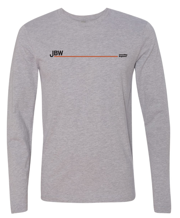 D) NEXT LEVEL #3601 UNISEX COTTON LONG SLEEVE SHIRT - JBW STRETCH LOGO