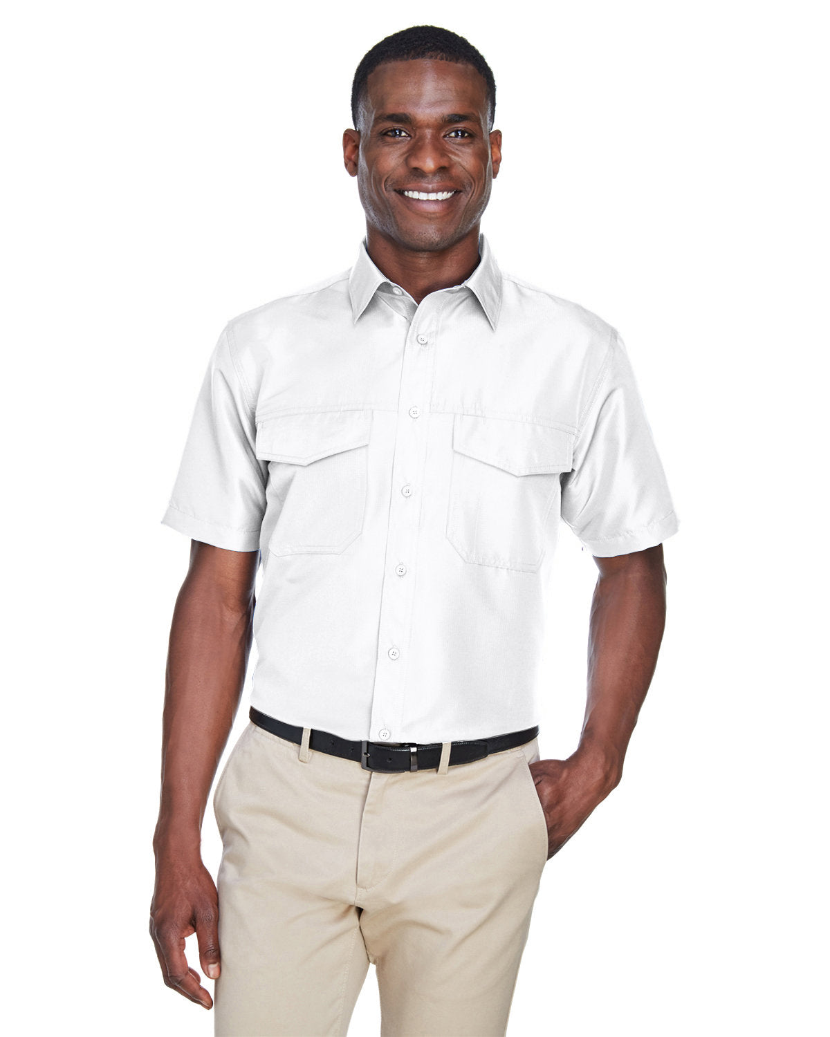 B5) M580 Harriton Men's Key West Short-Sleeve Performance Staff Shirt - BLADECORE