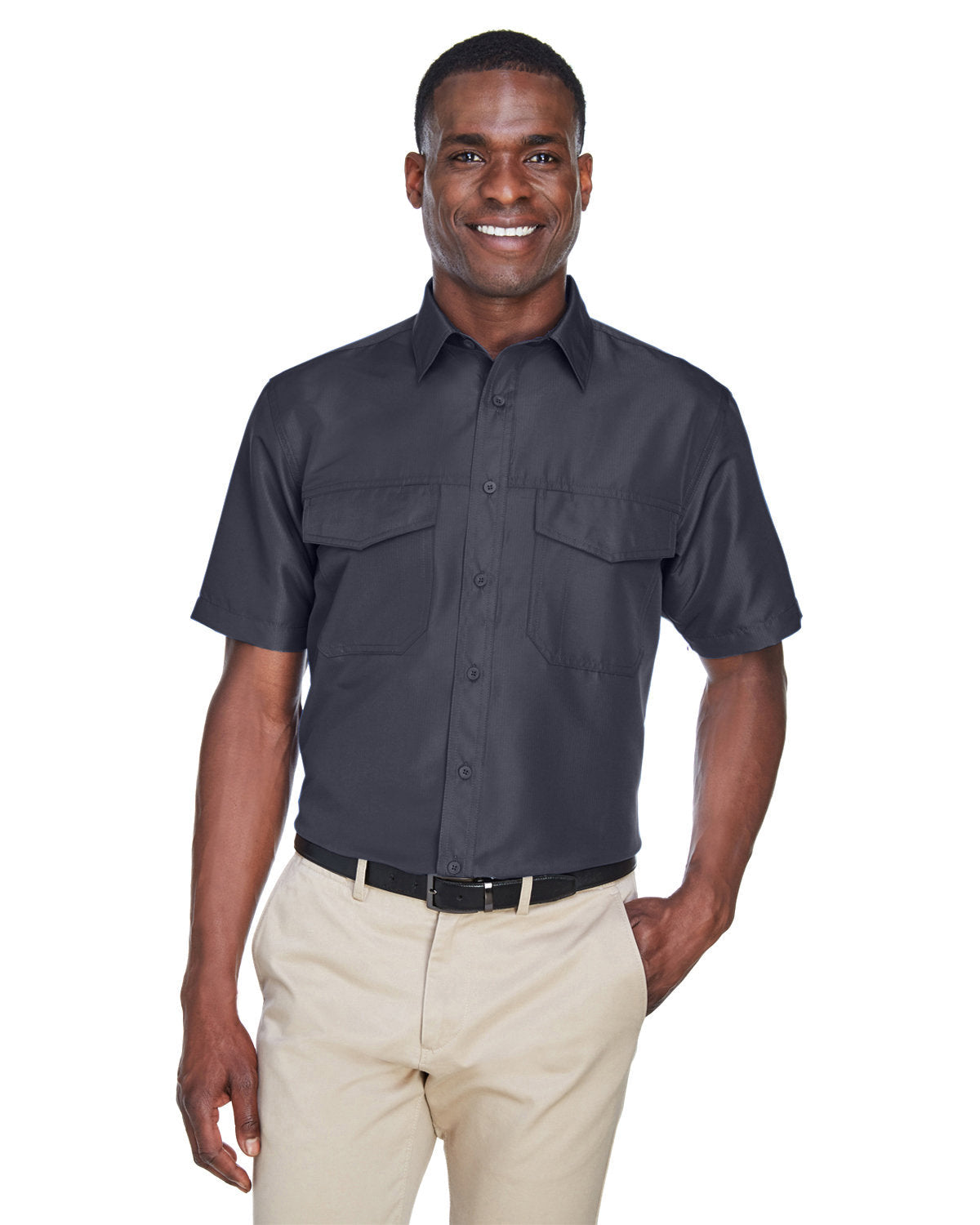B5) M580 Harriton Men's Key West Short-Sleeve Performance Staff Shirt - BLADECORE